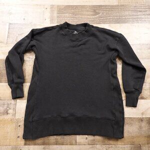 Aerie Crewneck Sweatshirt Women’s XS Black Cozy‎ Ribbed Panels